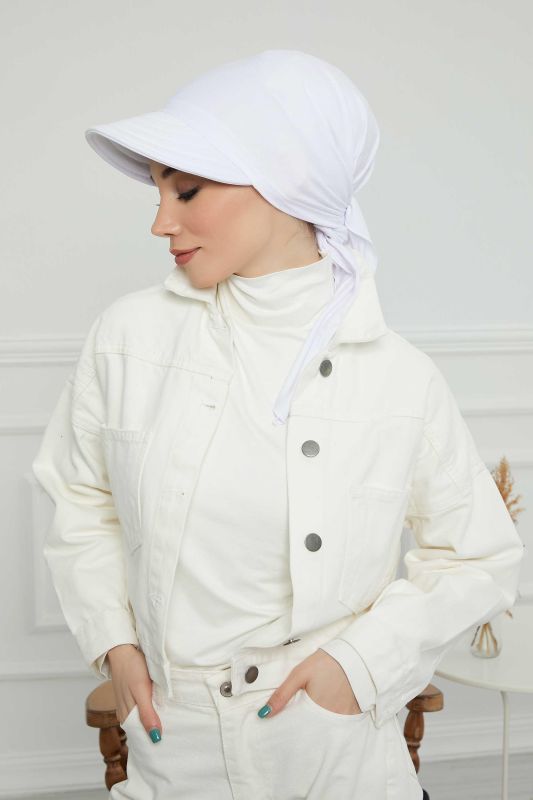 Siperlikli Bandana Bone,B-71 Beyaz - 4