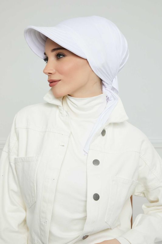 Siperlikli Bandana Bone,B-71 Beyaz - 5