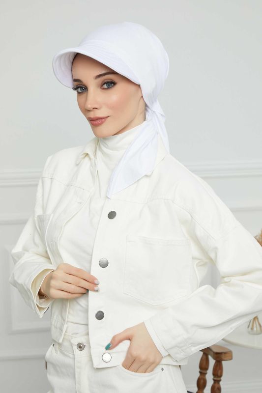 Siperlikli Bandana Bone,B-71 Beyaz - 6