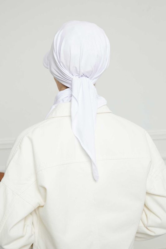 Siperlikli Bandana Bone,B-71 Beyaz - 8