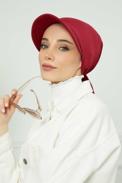 Moda Çizgi - Siperlikli Bandana Bone,B-71 Bordo