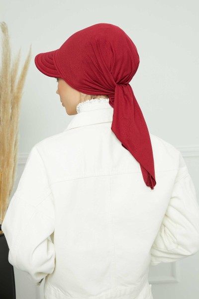 Siperlikli Bandana Bone,B-71 Bordo - Thumbnail