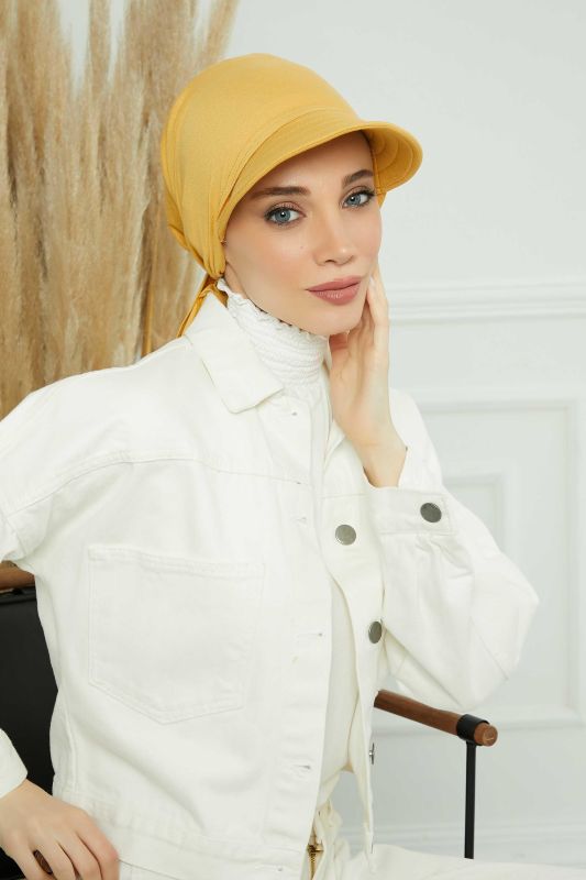 Siperlikli Bandana Bone,B-71 Hardal Sarısı - 2