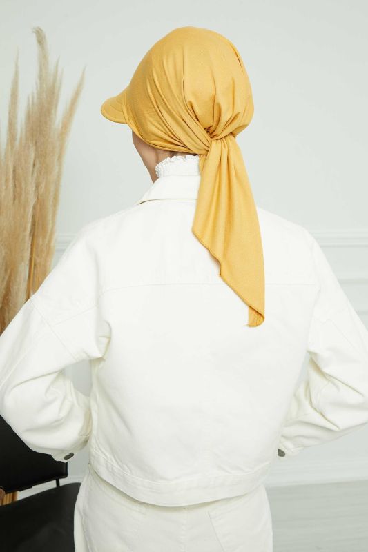 Siperlikli Bandana Bone,B-71 Hardal Sarısı - 4