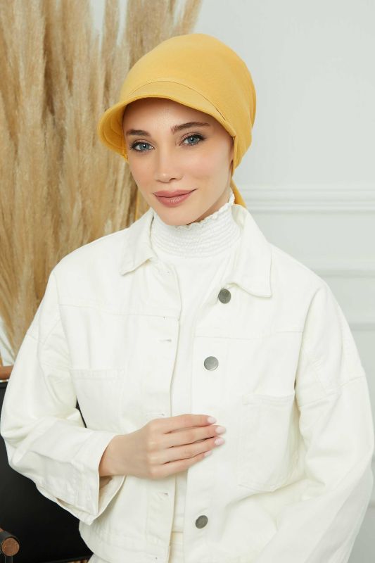 Siperlikli Bandana Bone,B-71 Hardal Sarısı - 5