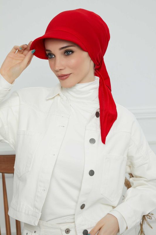 Siperlikli Bandana Bone,B-71 Kırmızı - 1