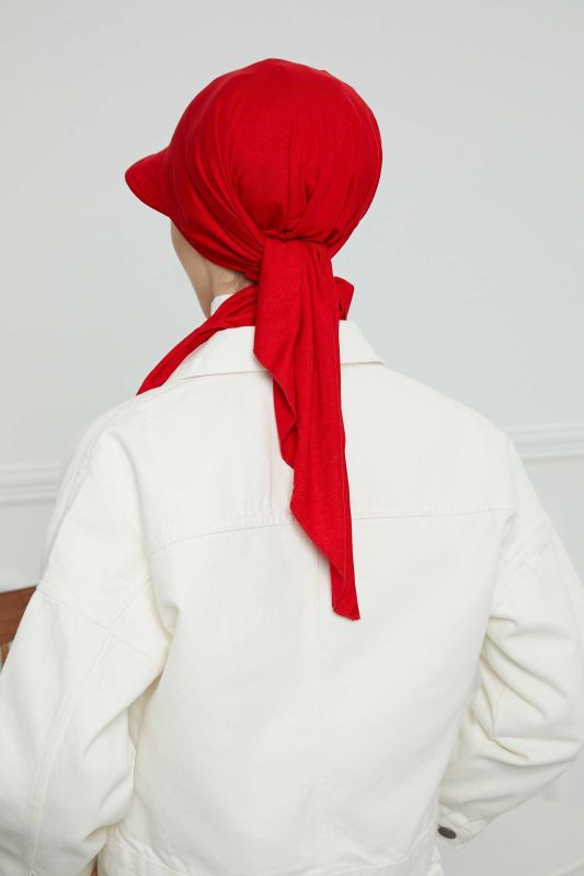 Siperlikli Bandana Bone,B-71 Kırmızı - 6