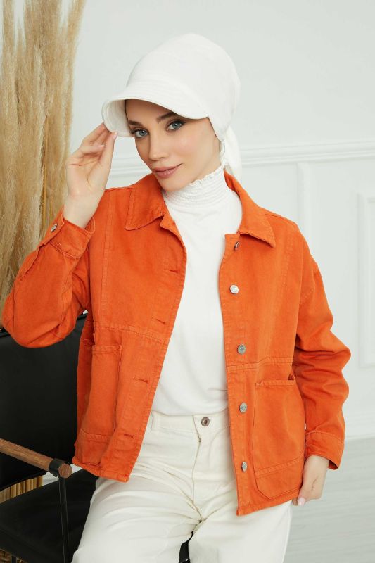 Siperlikli Bandana Bone,B-71 Krem - 6
