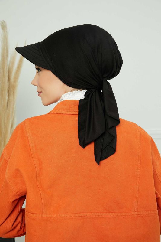 Siperlikli Bandana Bone,B-71 Siyah - 4