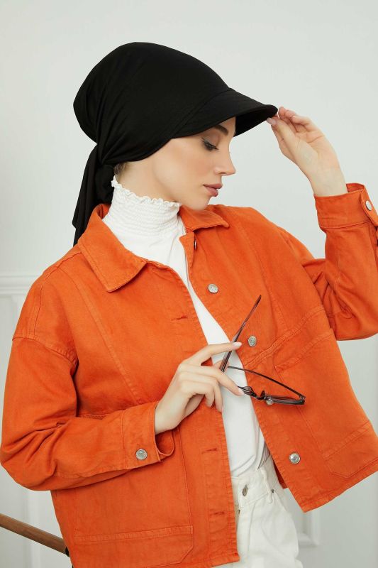 Siperlikli Bandana Bone,B-71 Siyah - 7
