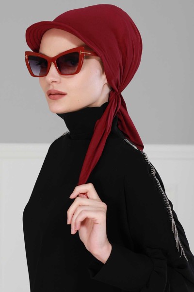 Moda Çizgi - Siperlikli Bandana,B-40 Bordo