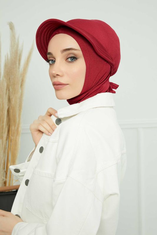 Siperlikli Penye Bone,B-75 Bordo - 1