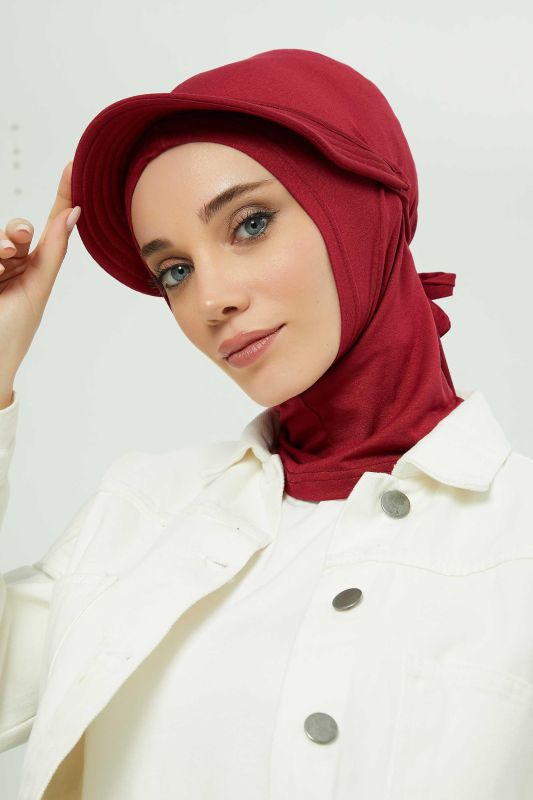 Siperlikli Penye Bone,B-75 Bordo - 2