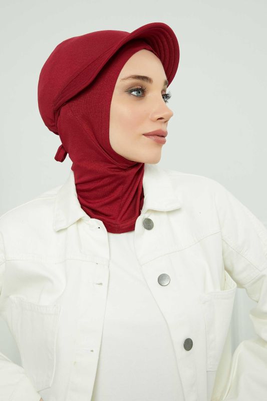 Siperlikli Penye Bone,B-75 Bordo - 3