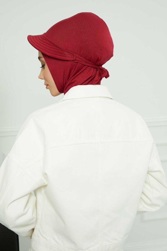 Siperlikli Penye Bone,B-75 Bordo - 4