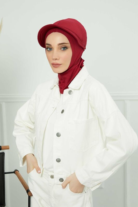 Siperlikli Penye Bone,B-75 Bordo - 5