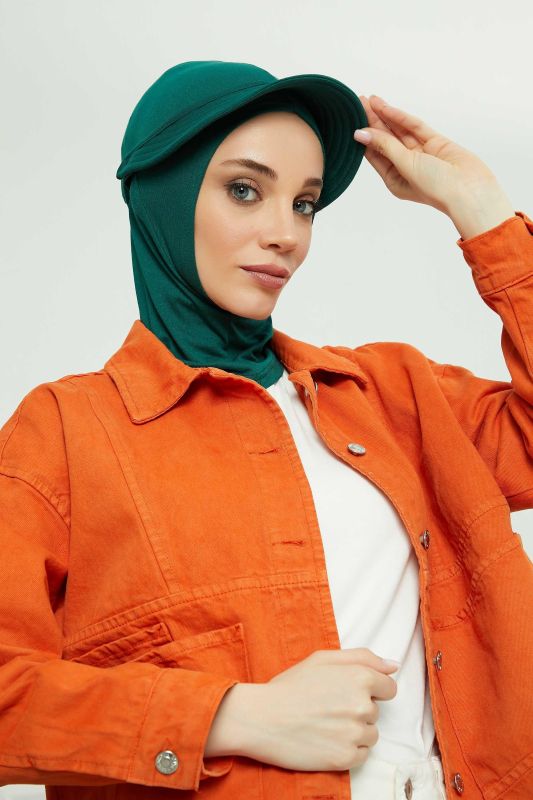 Siperlikli Penye Bone,B-75 Koyu Yeşil - 5