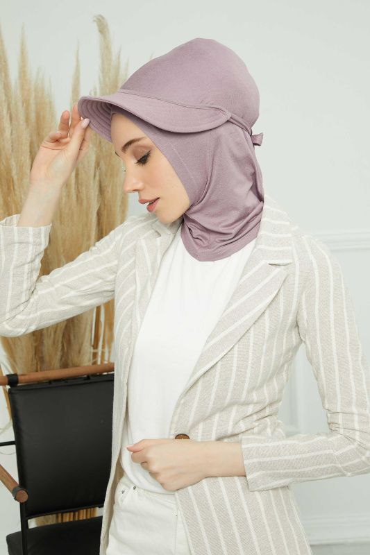 Siperlikli Penye Bone,B-75 Lila - 4