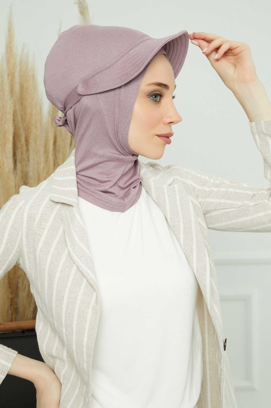Siperlikli Penye Bone,B-75 Lila - 5