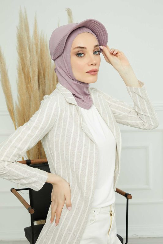 Siperlikli Penye Bone,B-75 Lila - 6