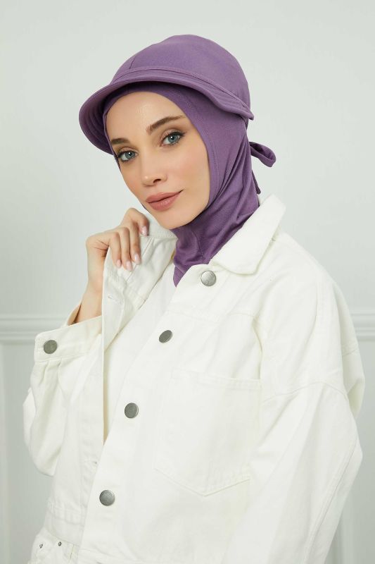 Siperlikli Penye Bone,B-75 Mor 2 - 2