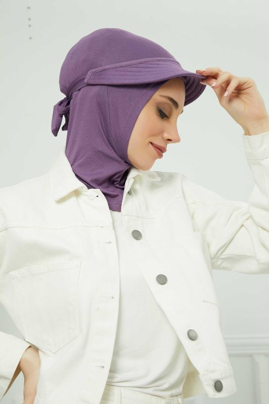 Siperlikli Penye Bone,B-75 Mor 2 - 3