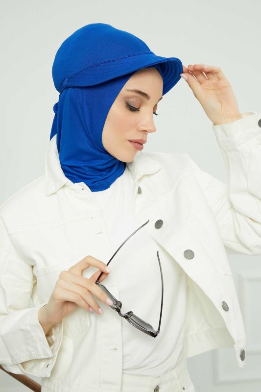 Siperlikli Penye Bone,B-75 Saks Mavisi - 3