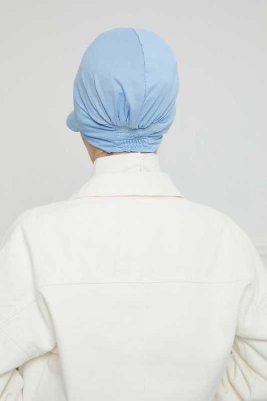 Visor Combed Cotton Hat Bonnet,B-73 Blue - 6