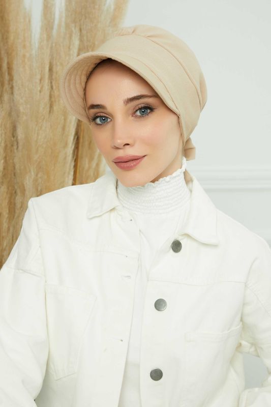 Visor Hat Bonnet,S-1 Beige - 1