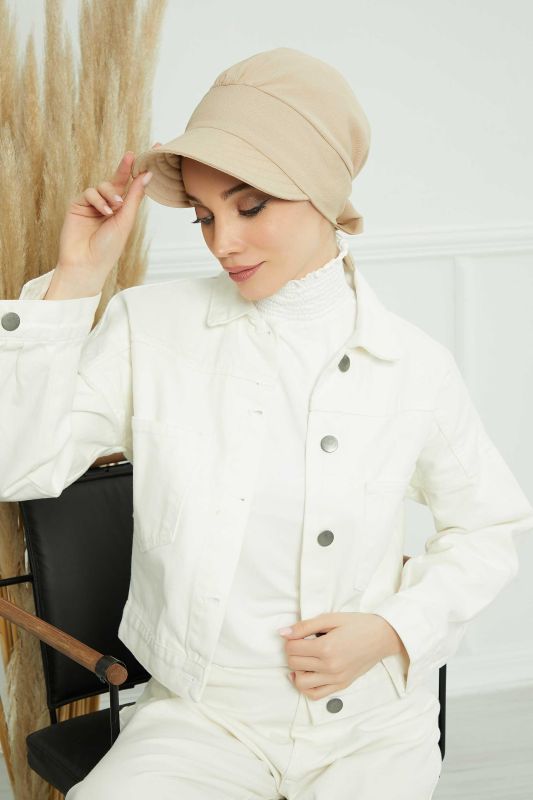 Visor Hat Bonnet,S-1 Beige - 2
