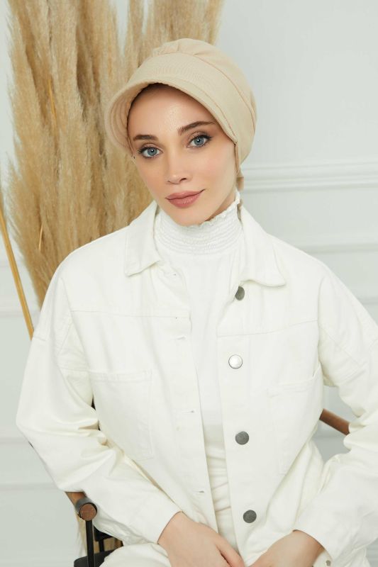 Visor Hat Bonnet,S-1 Beige - 7