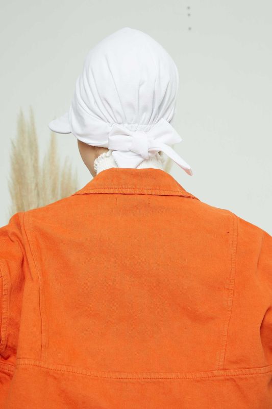 Visor Hat Bonnet,S-1 White - 5