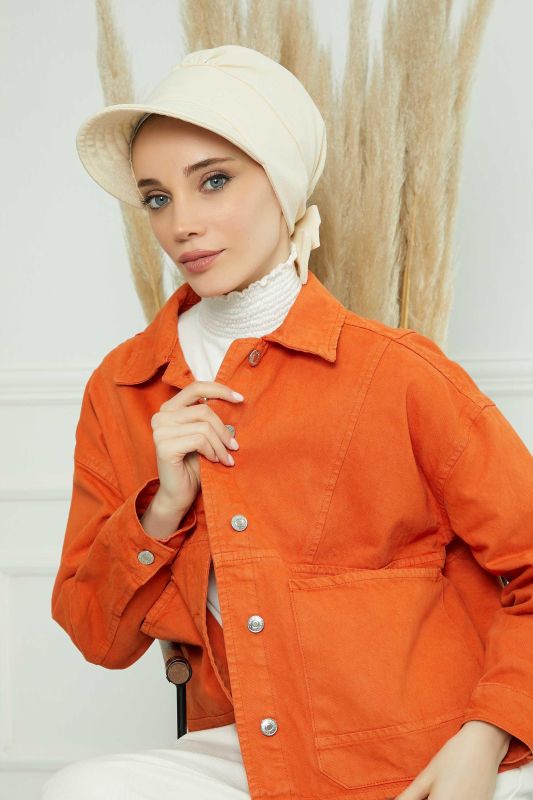 Visor Hat Bonnet,S-1 Cream - 4