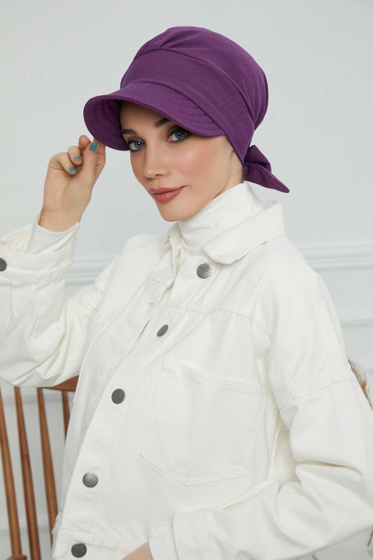 Visor Hat Bonnet,S-1 Purple - 5