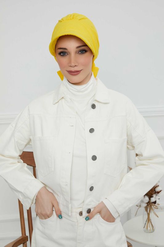 Visor Hat Bonnet,S-1 Yellow - 2