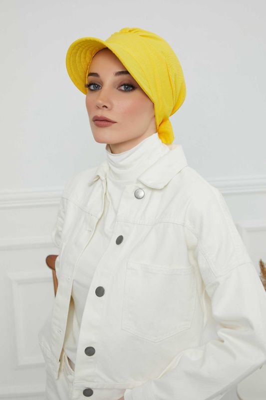 Visor Hat Bonnet,S-1 Yellow - 3