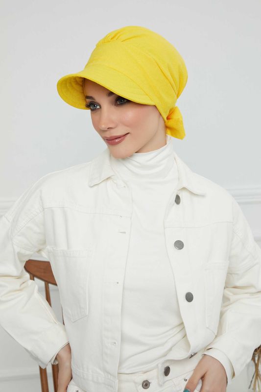 Visor Hat Bonnet,S-1 Yellow - 4