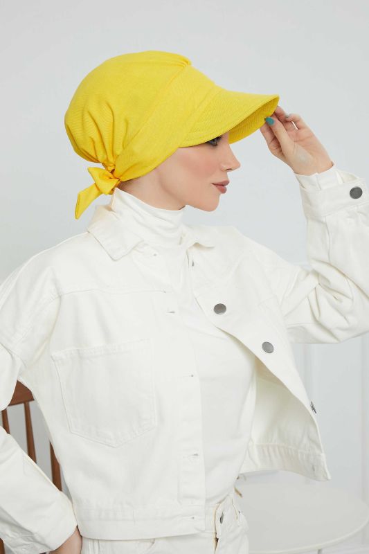 Visor Hat Bonnet,S-1 Yellow - 5