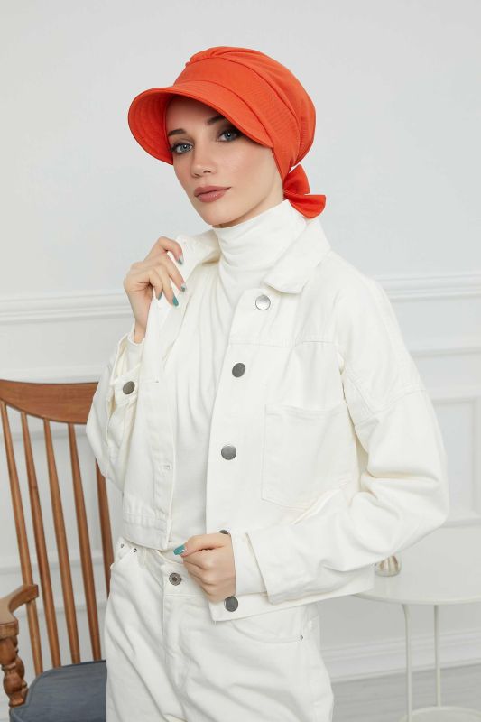 Visor Hat Bonnet,S-1 Orange - 1
