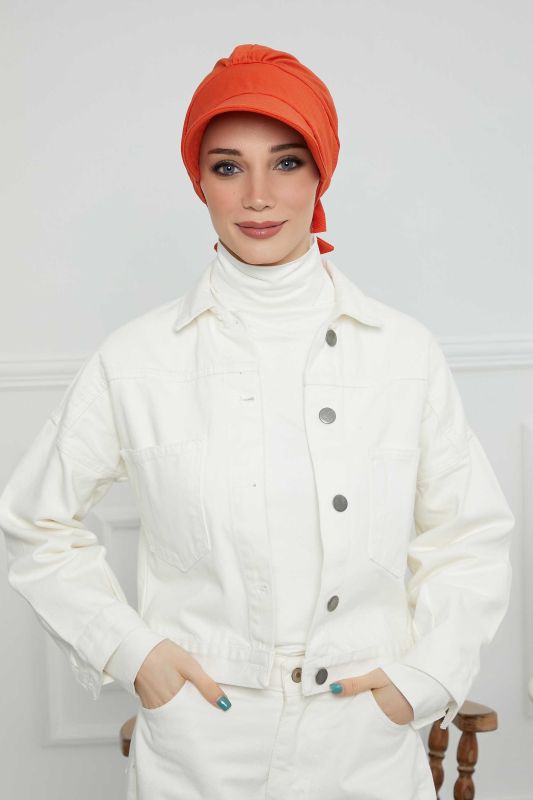 Visor Hat Bonnet,S-1 Orange - 2