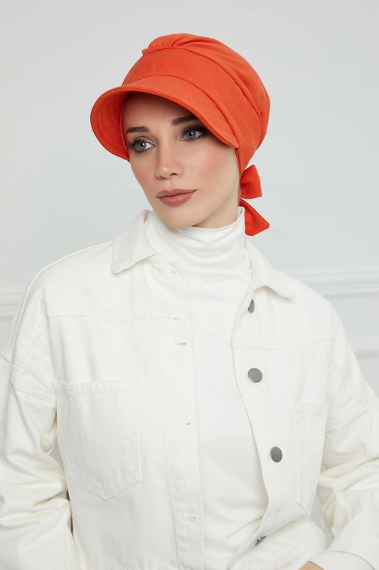 Visor Hat Bonnet,S-1 Orange - 3