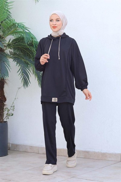 MG - Spor Şık Eşofman Takımı SİYAH