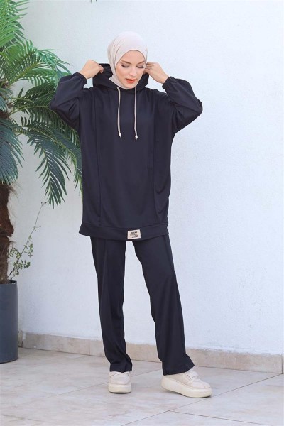 Spor Şık Eşofman Takımı SİYAH - Thumbnail