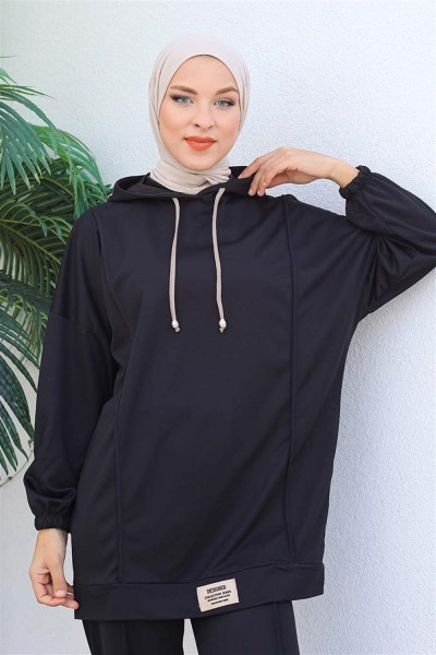 Spor Şık Eşofman Takımı SİYAH - Thumbnail