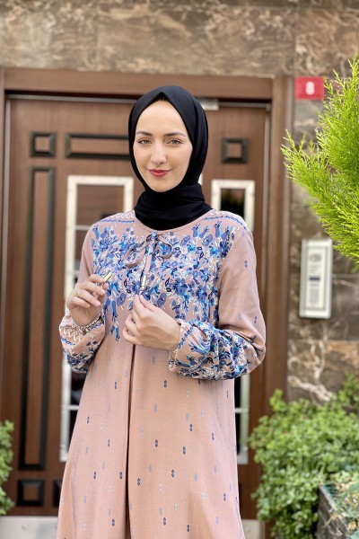 Moda Çizgi Tesettür Elbise - Thumbnail