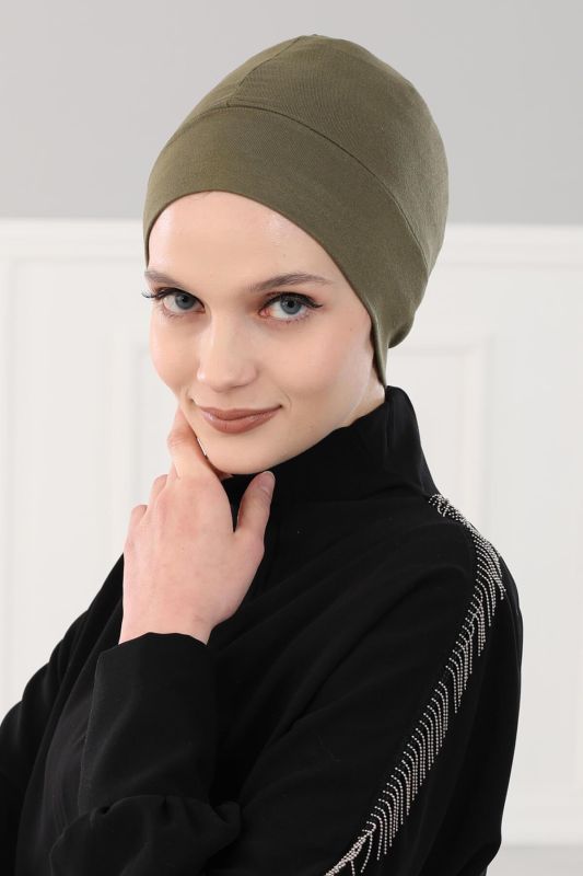 Takçık Penye Bone,B-37 Haki Yeşili - 5