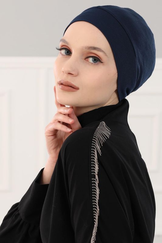Tactical Combed Cotton Bonnet, B-37 Navy Blue - 5