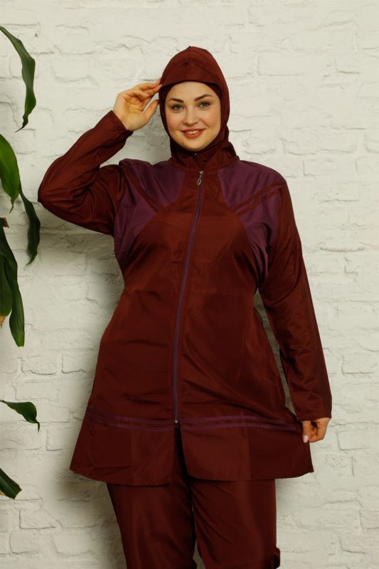 Moda çizgi Tam Tesettür Büyük Beden Mayo 32007 - 1