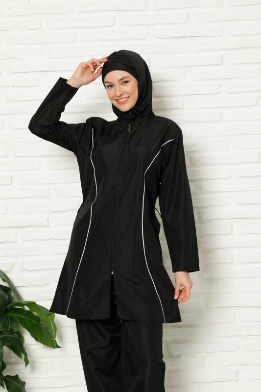Moda Çizgi Full Hijab Swimsuit 31021 - 1