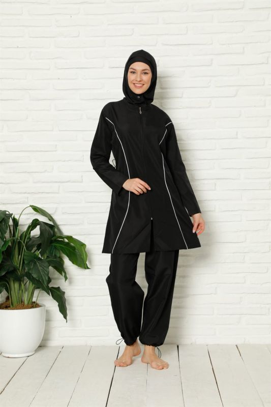 Moda Çizgi Full Hijab Swimsuit 31021 - 2